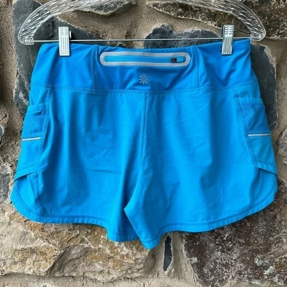 Athleta ‘Ready Set’ Athletic Shorts in Turquoise Blue Size Small - Picture 3 of 10